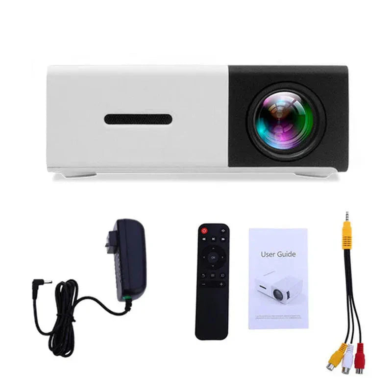 Mini Projector – 1080P Full HD Support, Portable LED Projector, 4K Video Playback, Multiple Connectivity Options (Black)