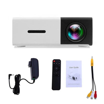 Mini Projector – 1080P Full HD Support, Portable LED Projector, 4K Video Playback, Multiple Connectivity Options (Black)