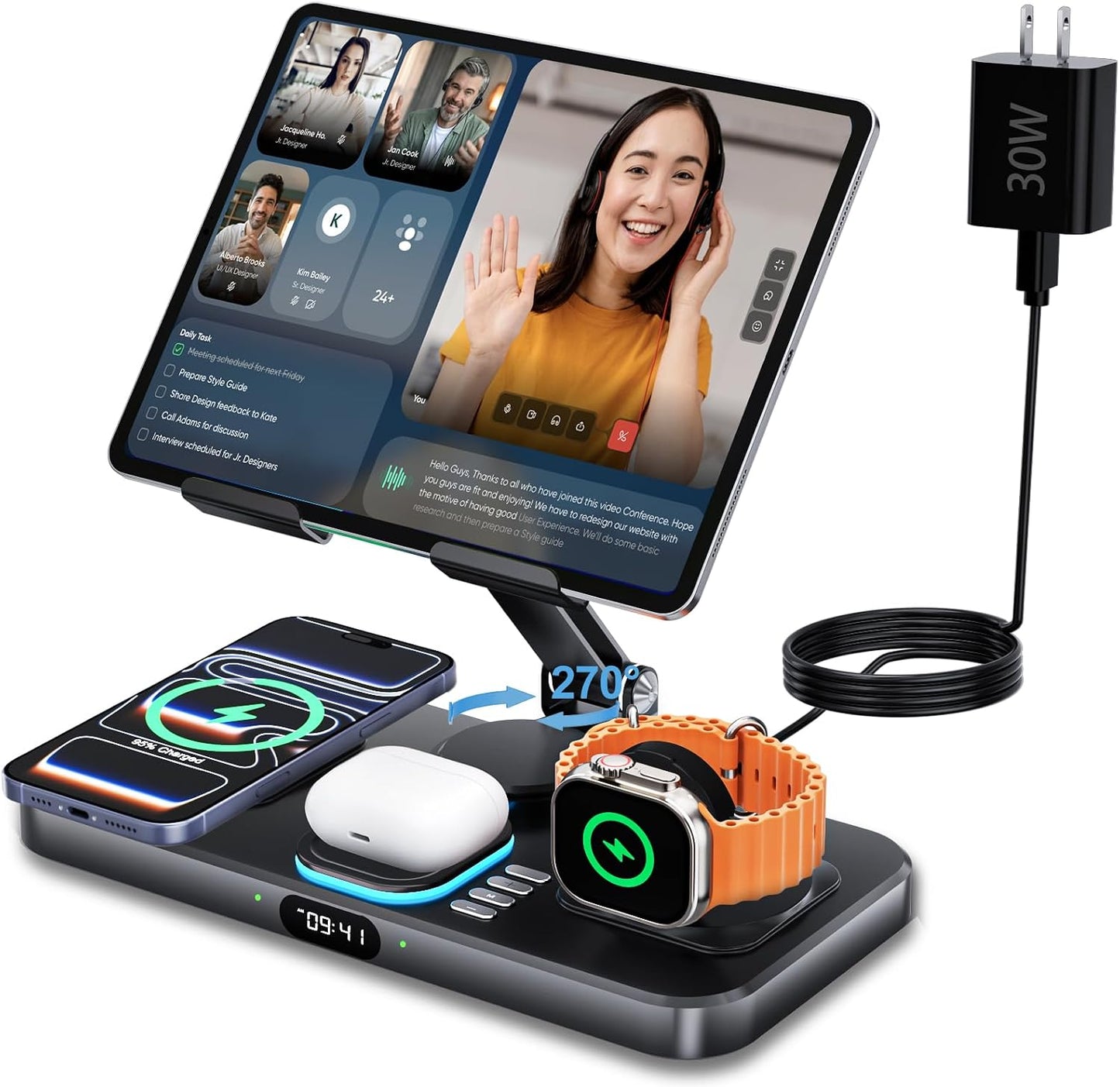 6 in 1 30W Foldable Charging Station for Multiple Devices