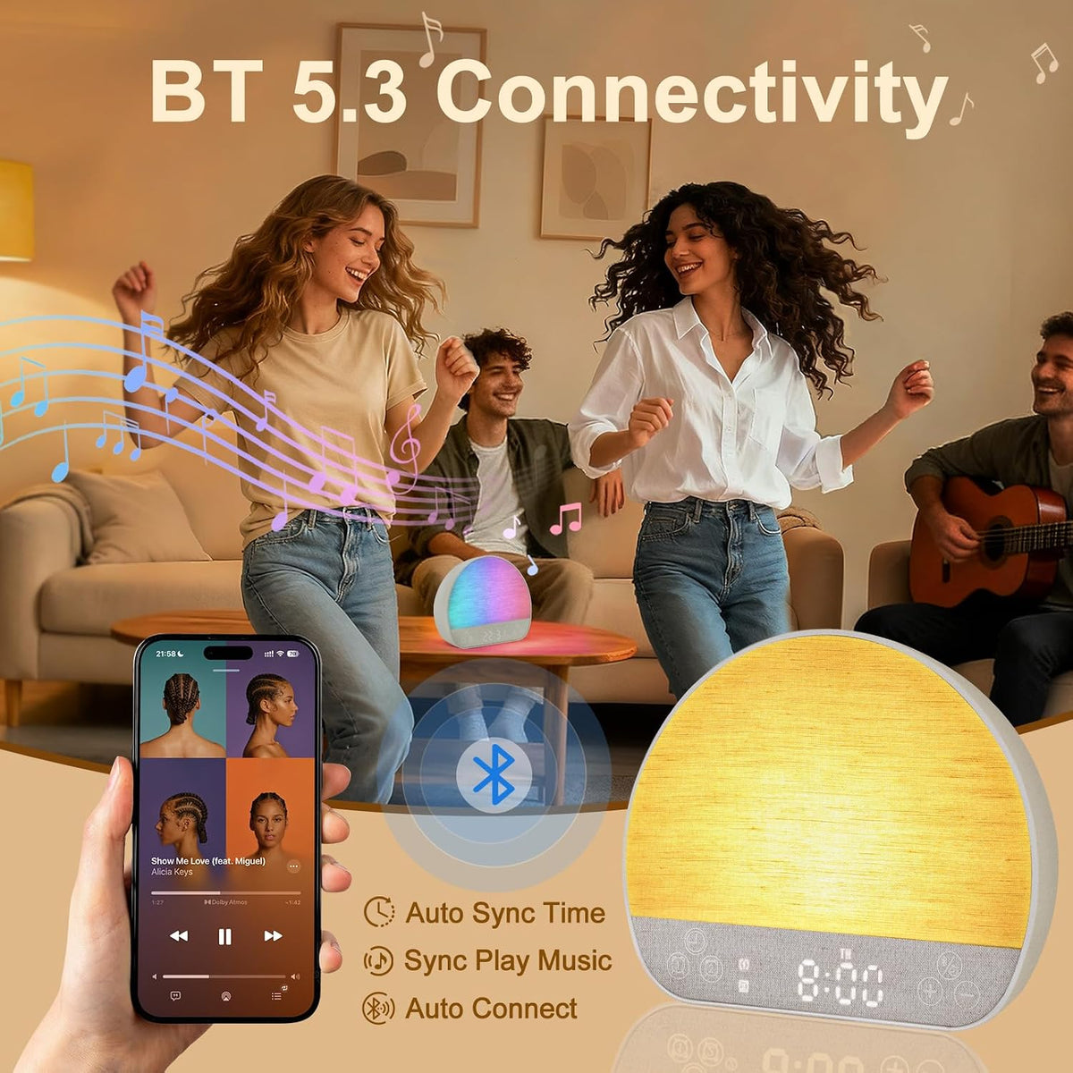 Sunrise Alarm Clock Wake up Light for Heavy Sleeper with Remote