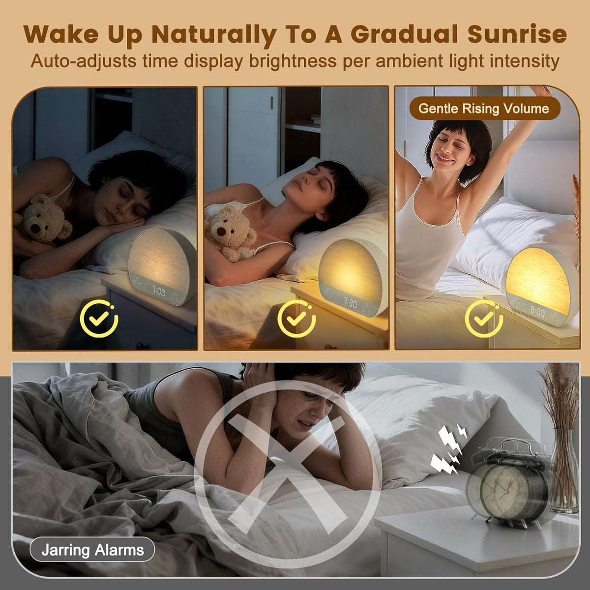 Sunrise Alarm Clock Wake up Light for Heavy Sleeper with Remote