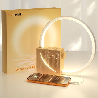 Bedroom Alarm Clock with Sunrise, Sound Machine, Nightlight