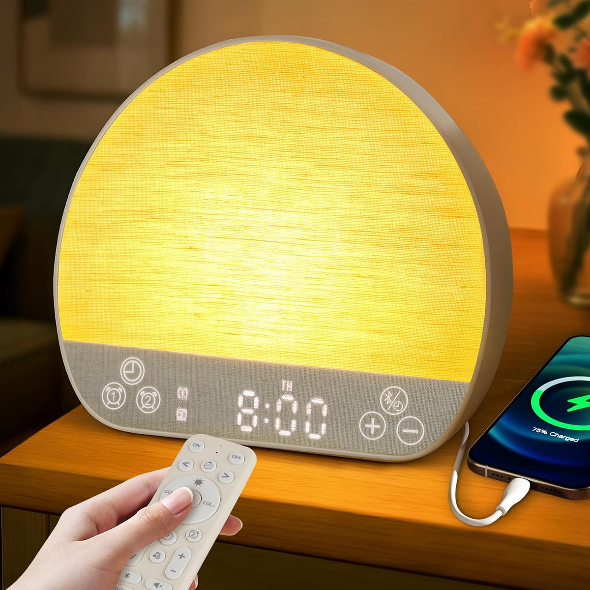Sunrise Alarm Clock Wake up Light for Heavy Sleeper with Remote