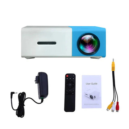 Mini Projector – 1080P Full HD Support, Portable LED Projector, 4K Video Playback, Multiple Connectivity Options (Blue)
