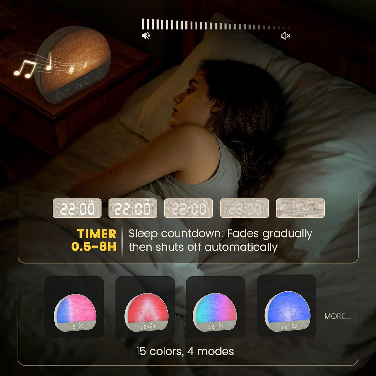 Sunrise Alarm Clock Wake up Light for Heavy Sleeper with Remote