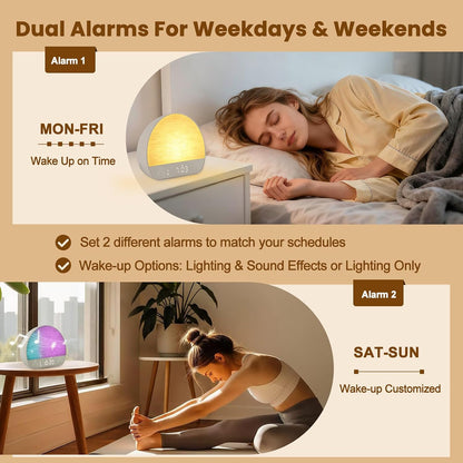 Sunrise Alarm Clock Wake up Light for Heavy Sleeper with Remote