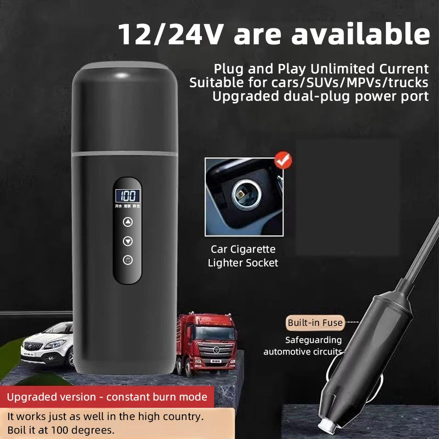 TechGridlyx 12V-24V Portable Car Heating Cup - 500 mL, photo 2 of 27