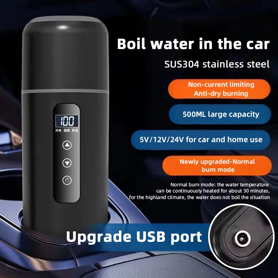 TechGridlyx 12V-24V Portable Car Heating Cup - 500 mL, photo 5 of 27