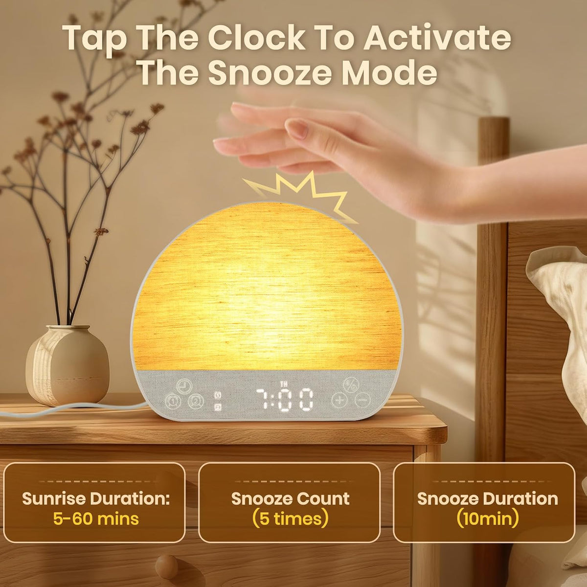 Sunrise Alarm Clock Wake up Light for Heavy Sleeper with Remote