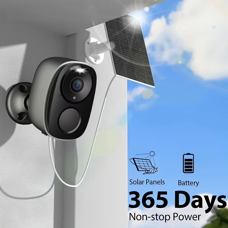 Solar Powered Security Cameras Wireless Outdoor Battery Powered 4MP Surveillance 2.4Ghz/5Ghz Wifi Cameras for Home Security outside PIR/AI Motion Detection Waterproof Color Night Vision 2-Way Audio