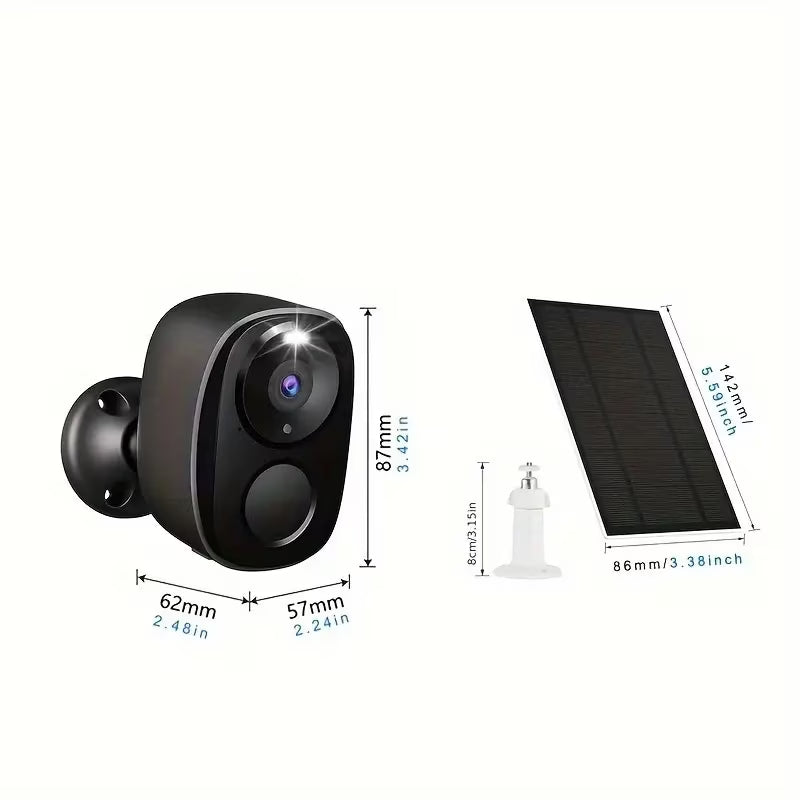 Solar Powered Security Cameras Wireless Outdoor Battery Powered 4MP Surveillance 2.4Ghz/5Ghz Wifi Cameras for Home Security outside PIR/AI Motion Detection Waterproof Color Night Vision 2-Way Audio