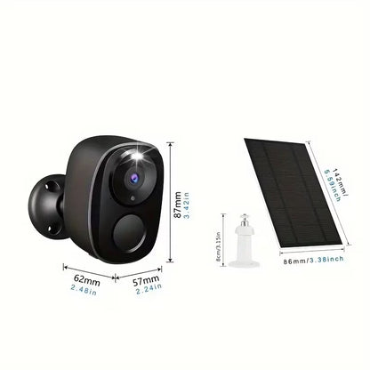 Solar Powered Security Cameras Wireless Outdoor Battery Powered 4MP Surveillance 2.4Ghz/5Ghz Wifi Cameras for Home Security outside PIR/AI Motion Detection Waterproof Color Night Vision 2-Way Audio